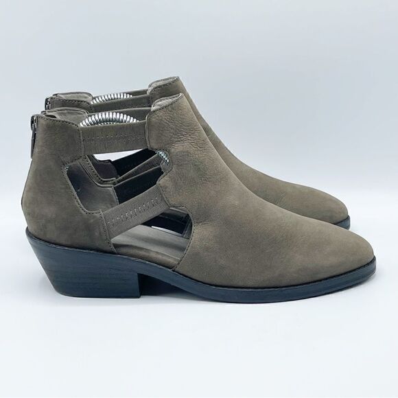 Eileen Fisher Vanda tumbled nubuck cutout leather bootie - size 8 - Picture 1 of 10